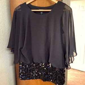 Ladies new with tags black blouse with sequence fitted bottom